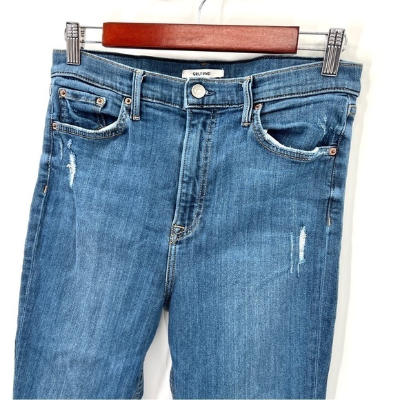 GRLFRND Woman's Medium Wash Distressed Kendal High-Rise Jeans Size 29 - Picture 2 of 13